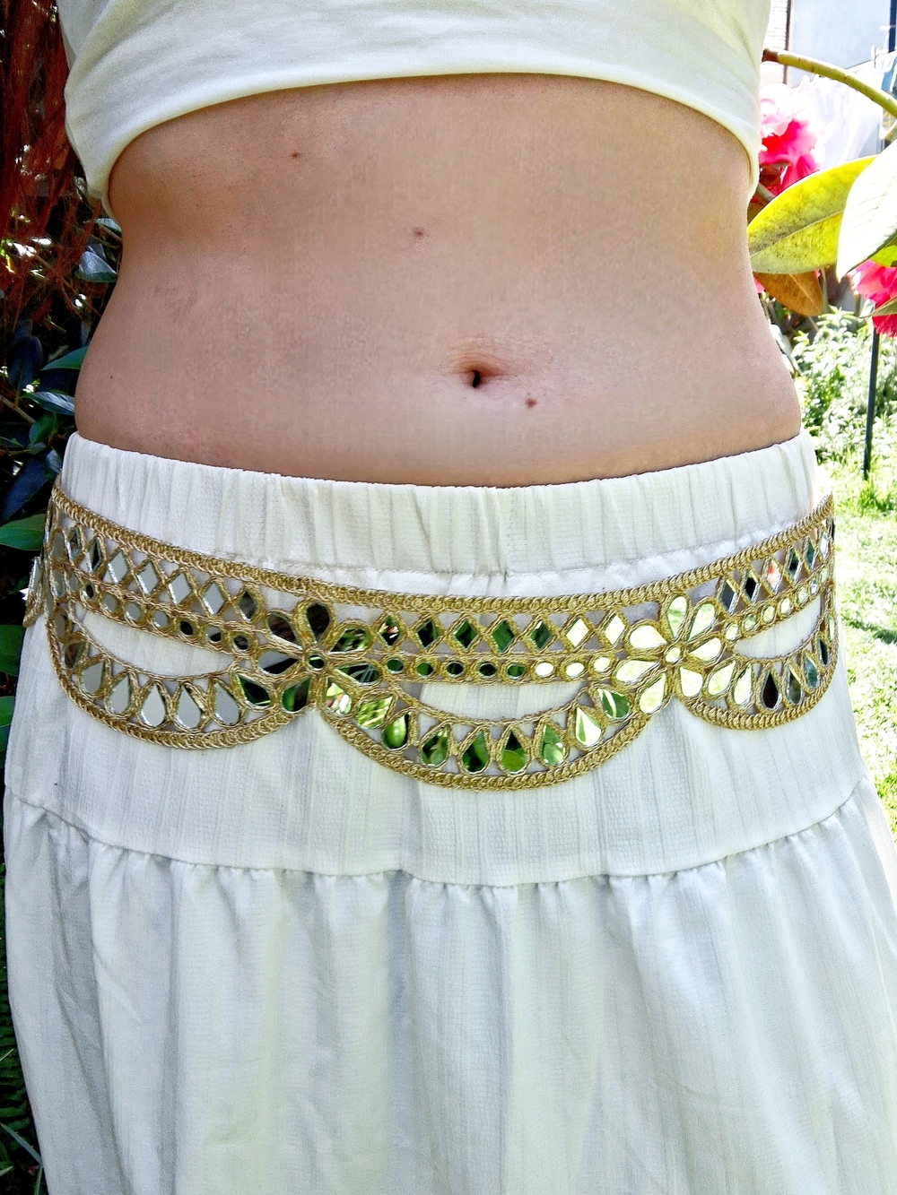 Handmade Boho Mirror Chain Belt Festival Chic Party Unique Artisan